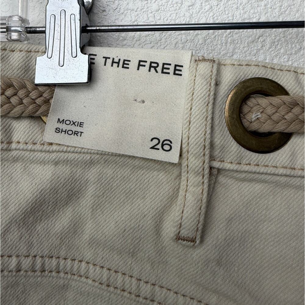 NWT We The Free Moxie Shorts Ivory Rope Belt Raw Hem Eyelet Size 26 - Picture 8 of 14
